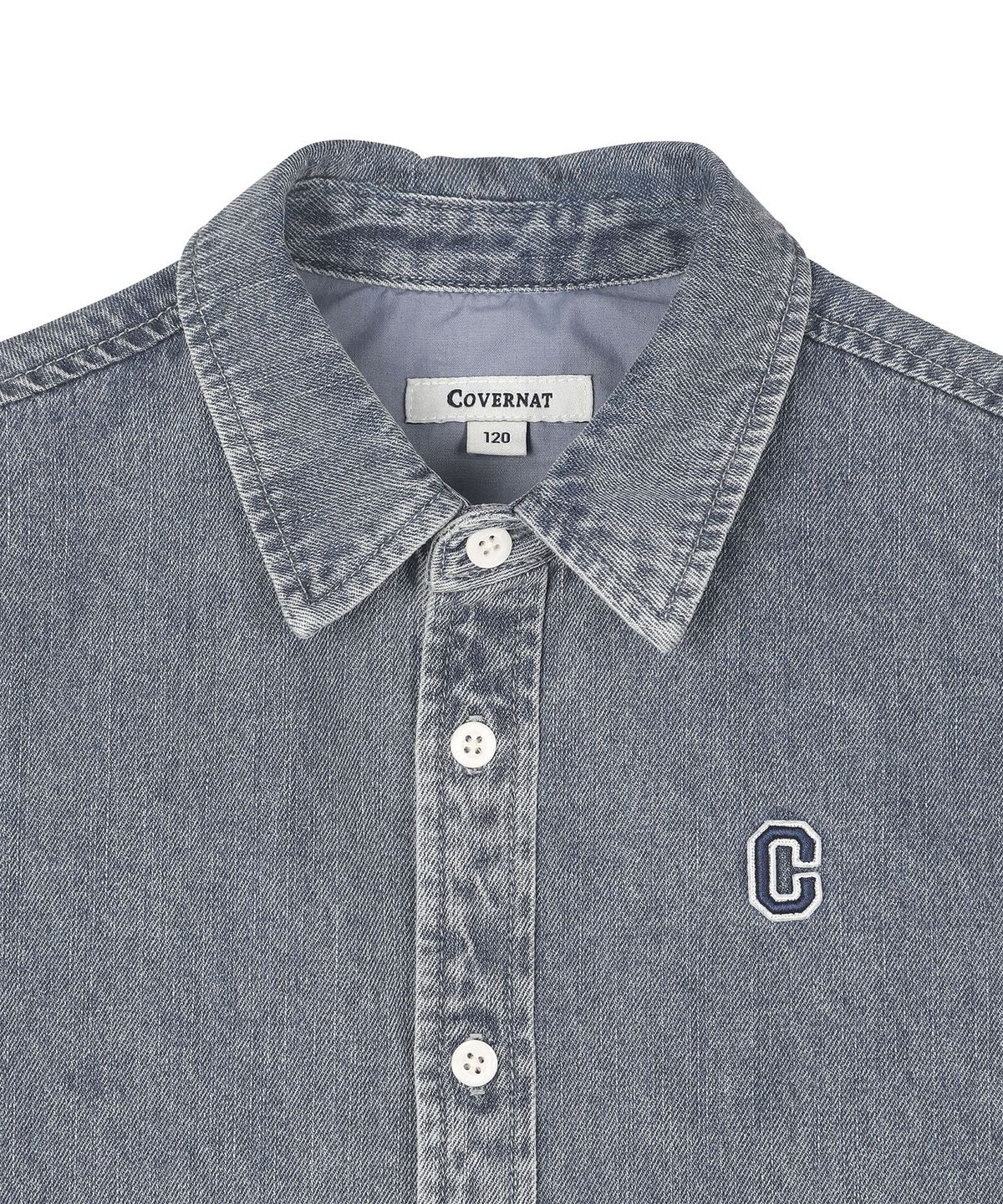 커버낫 키즈(COVERNAT KIDS) C로고 웍스 데님셔츠 블루 CK2603SH27BL