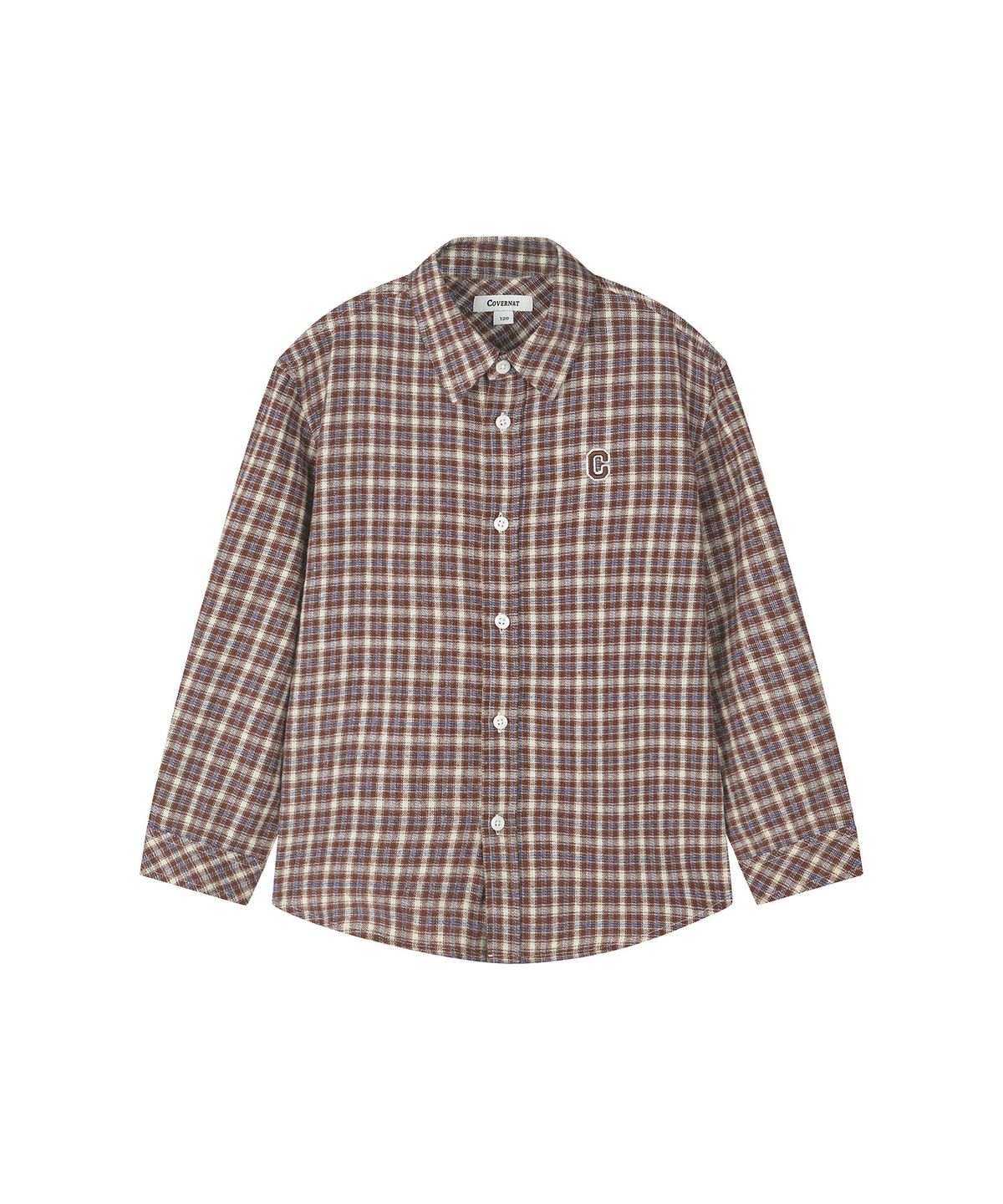 커버낫 키즈(COVERNAT KIDS) C로고 모던 체크셔츠 버건디 CK2603SH07BU