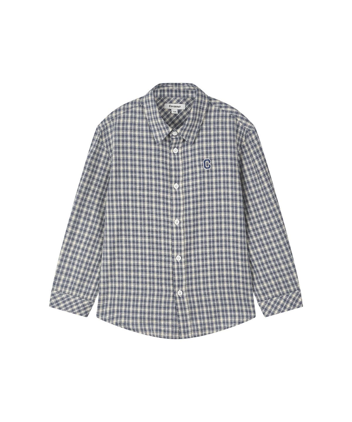 커버낫 키즈(COVERNAT KIDS) C로고 모던 체크셔츠 블루 CK2603SH07BL