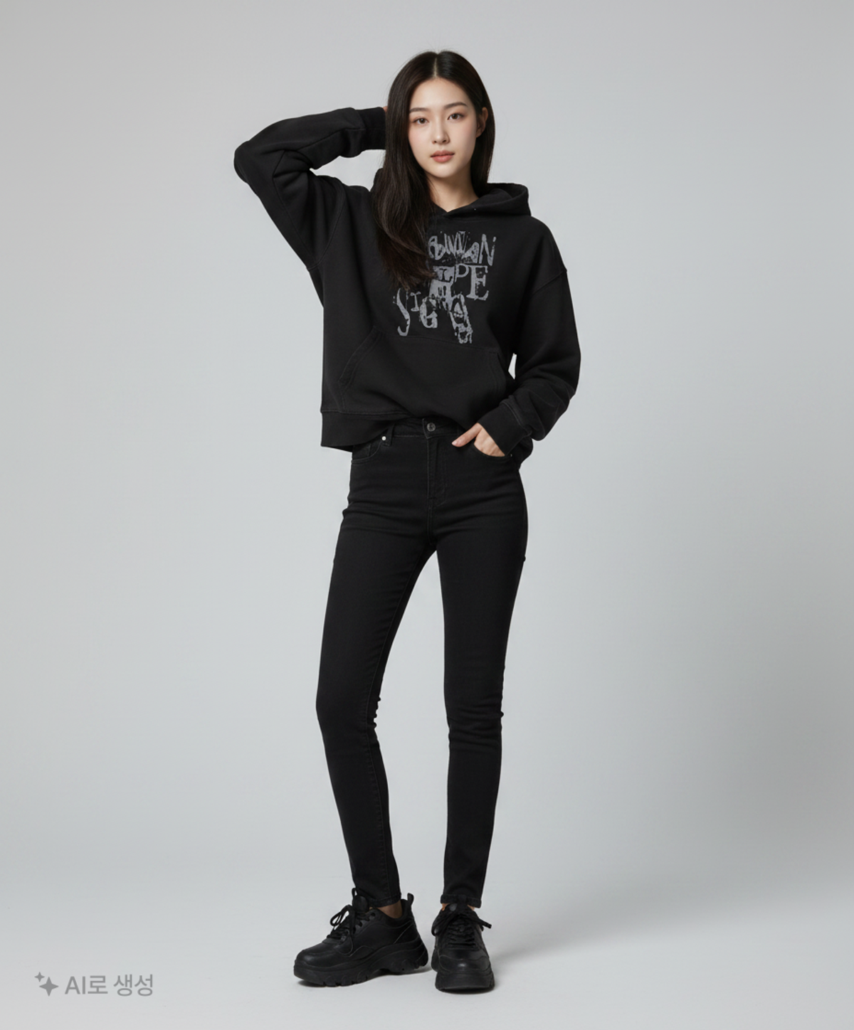 노매뉴얼(NOMANUAL) C.F HOODIE - BLACK S