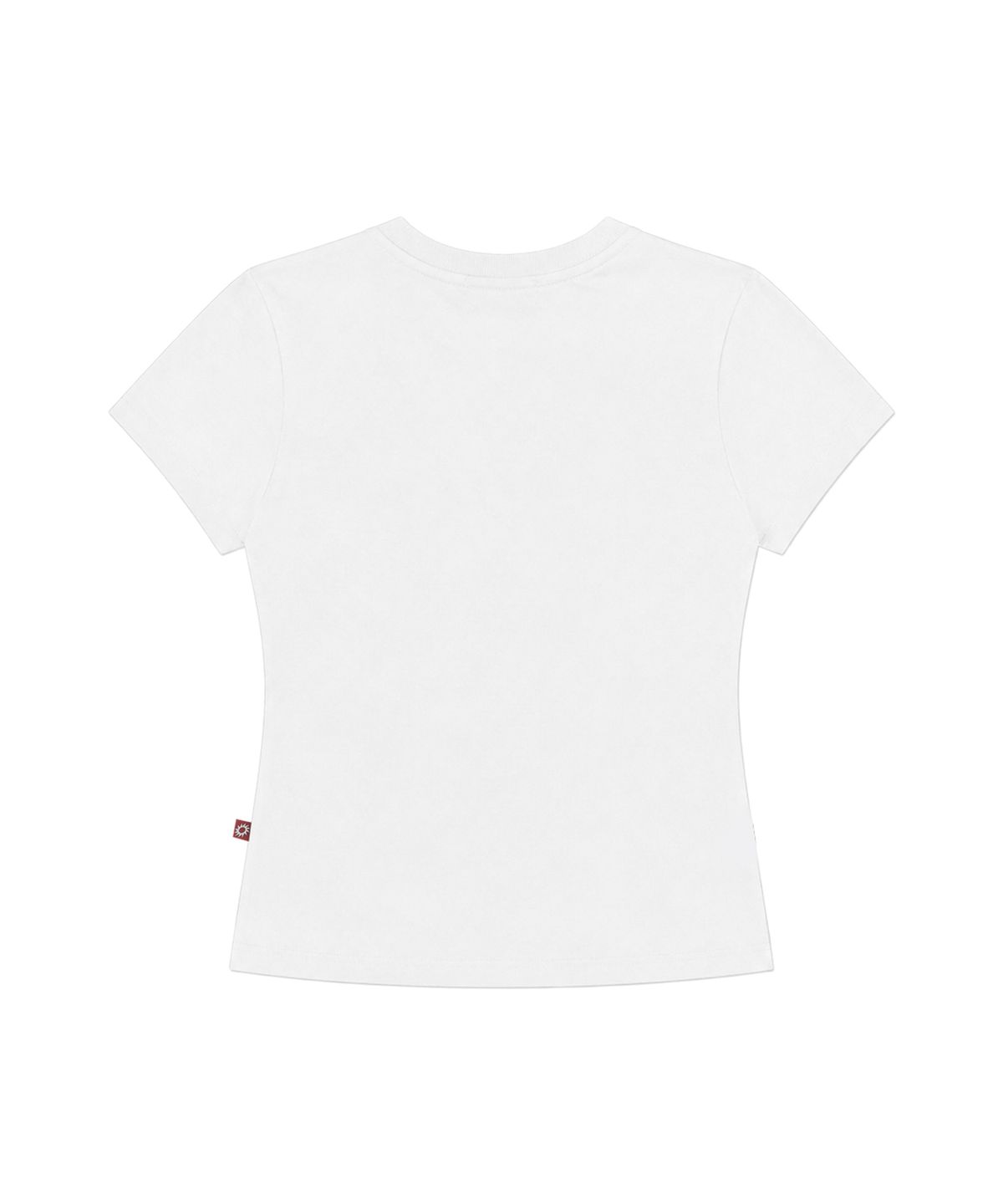 에스이에스티(S'EST) Eyelet Tab-Detail Slim Fit T-shirts White