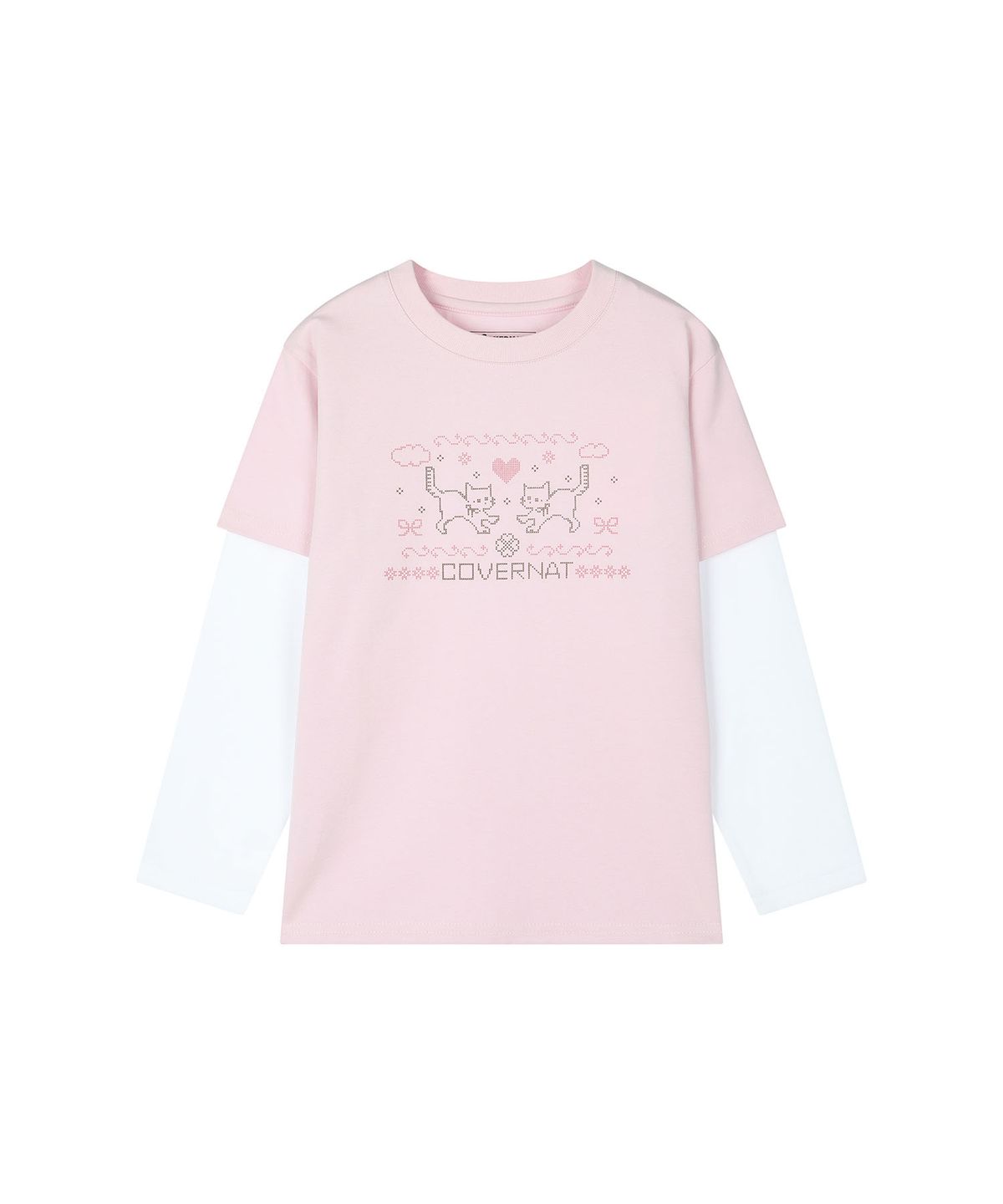 커버낫 키즈(COVERNAT KIDS) 러블리캣 레이어드 티셔츠 핑크 CK2603LT63PI