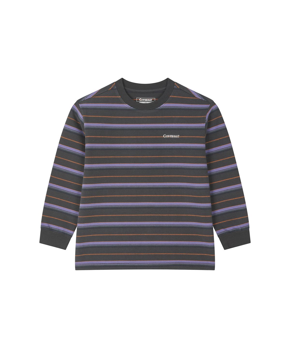 커버낫 키즈(COVERNAT KIDS) 파인 스트라이프 레귤러핏 티셔츠 차콜 CK2603LT33CH