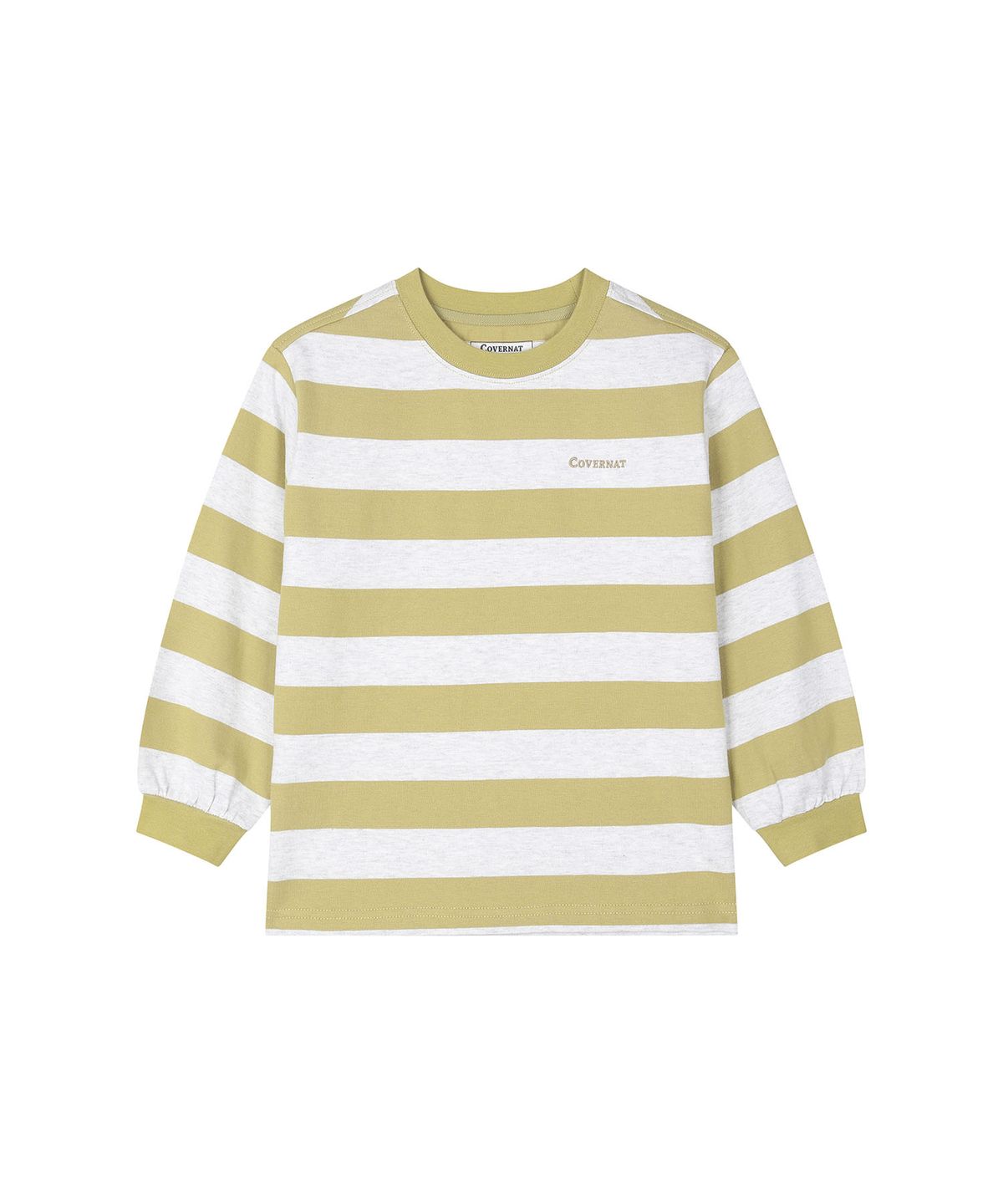 커버낫 키즈(COVERNAT KIDS) 워드마크 스트라이프 레귤러핏 티셔츠 베이지 CK2603LT14BE