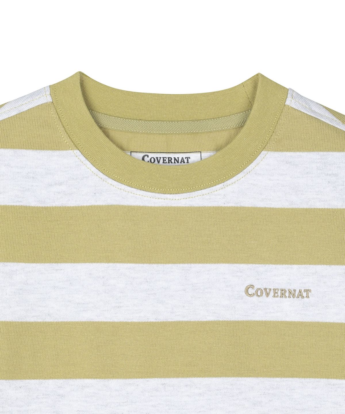 커버낫 키즈(COVERNAT KIDS) 워드마크 스트라이프 레귤러핏 티셔츠 베이지 CK2603LT14BE