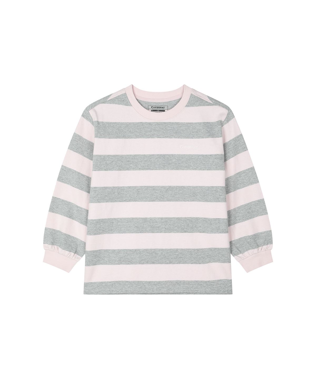커버낫 키즈(COVERNAT KIDS) 워드마크 스트라이프 레귤러핏 티셔츠 핑크 CK2603LT14PI