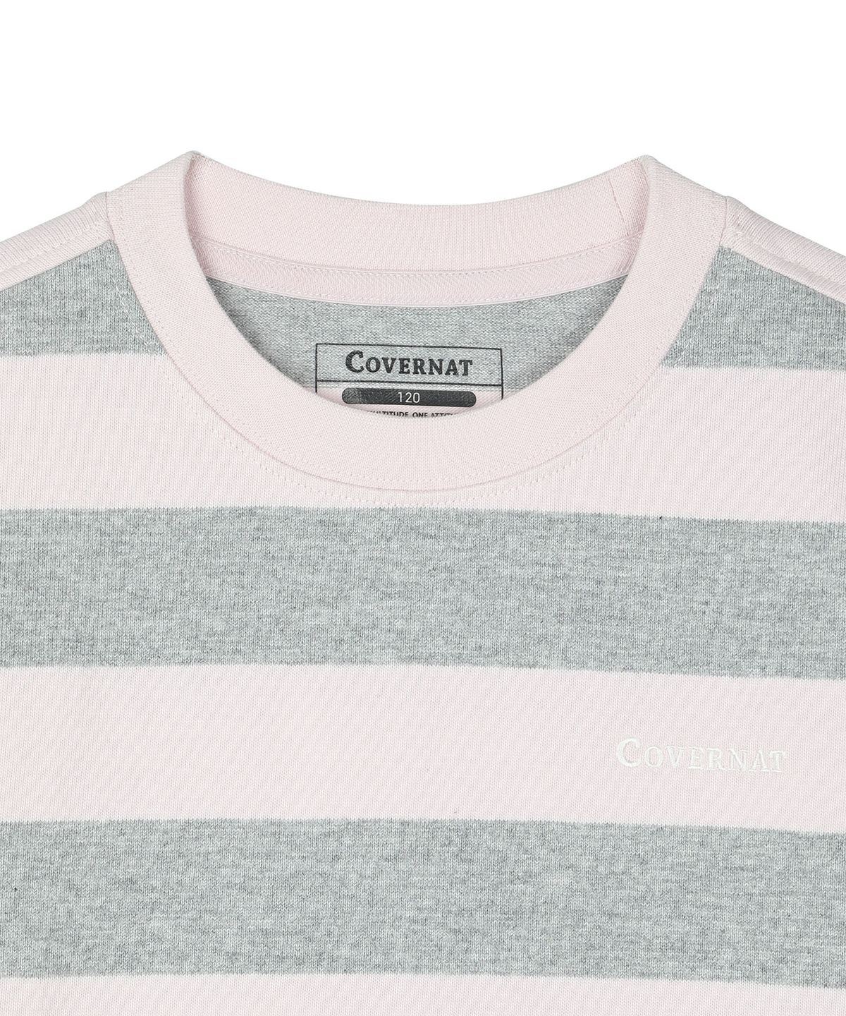 커버낫 키즈(COVERNAT KIDS) 워드마크 스트라이프 레귤러핏 티셔츠 핑크 CK2603LT14PI