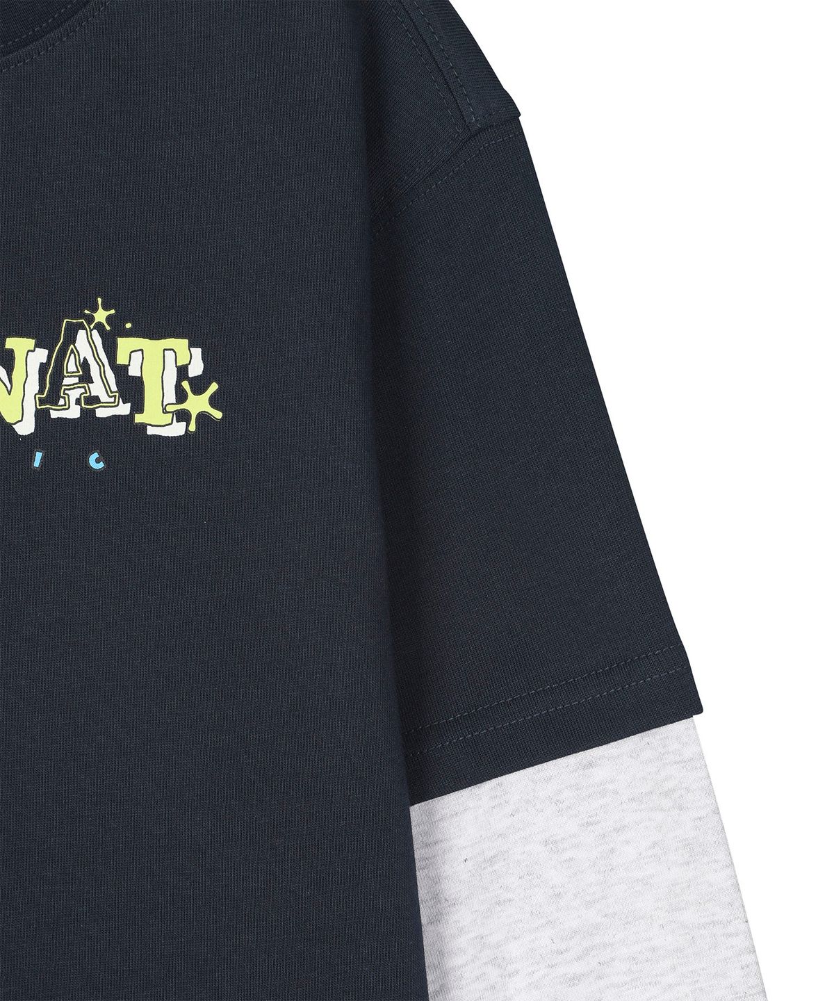 커버낫 키즈(COVERNAT KIDS) 스케치 레이어드 오버핏 티셔츠 네이비 CK2603LT13NA