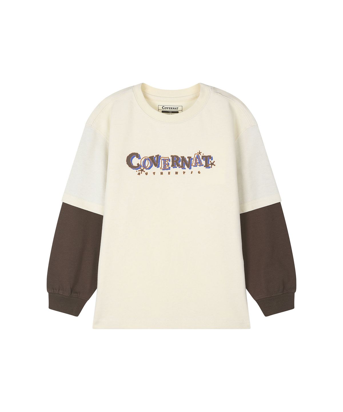커버낫 키즈(COVERNAT KIDS) 스케치 레이어드 오버핏 티셔츠 아이보리 CK2603LT13IV