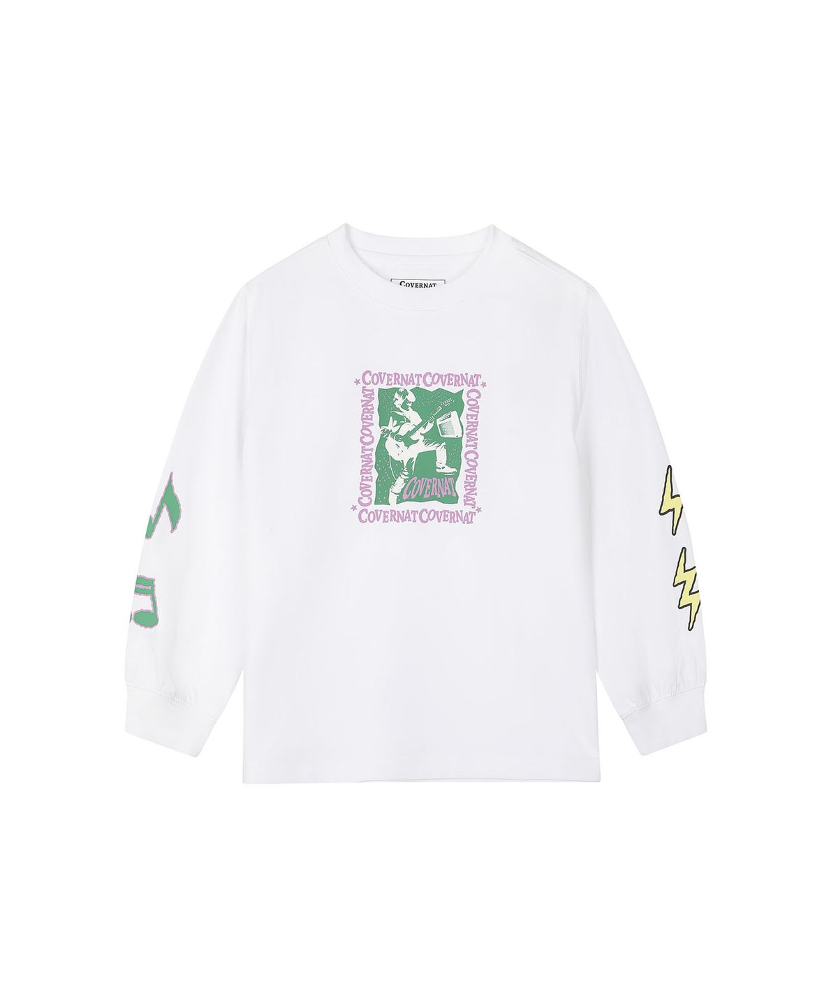 커버낫 키즈(COVERNAT KIDS) 락스타 오버핏 긴팔티셔츠 화이트 CK2603LT11WH