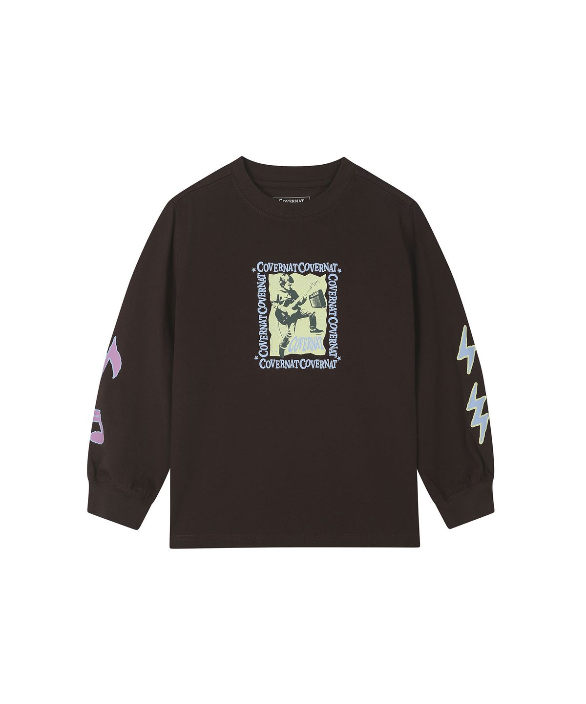 커버낫 키즈(COVERNAT KIDS) 락스타 오버핏 긴팔티셔츠 브라운 CK2603LT11BR