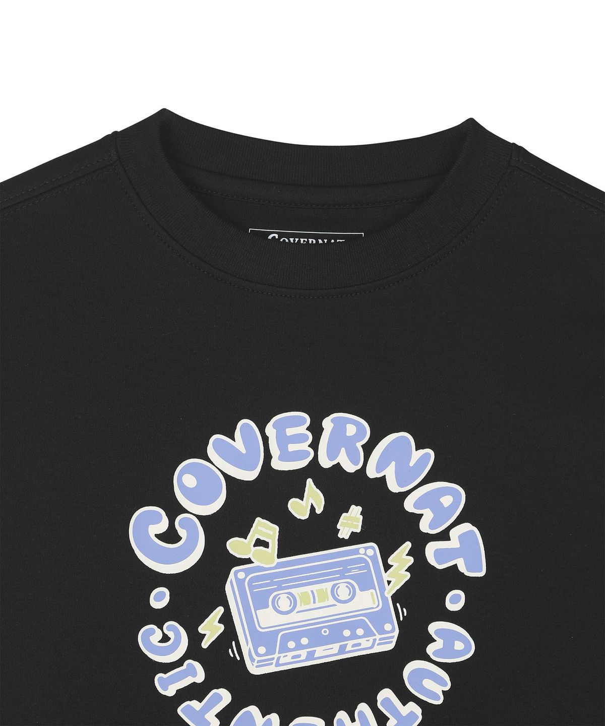 커버낫 키즈(COVERNAT KIDS) 사운드 바운스로고 레귤러핏 티셔츠 블랙 CK2603LT09BK