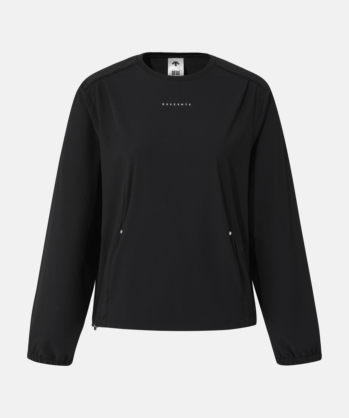 데상트(DESCENTE) 여성 포켓 컴포트핏 맨투맨 블랙 SR322PWH71