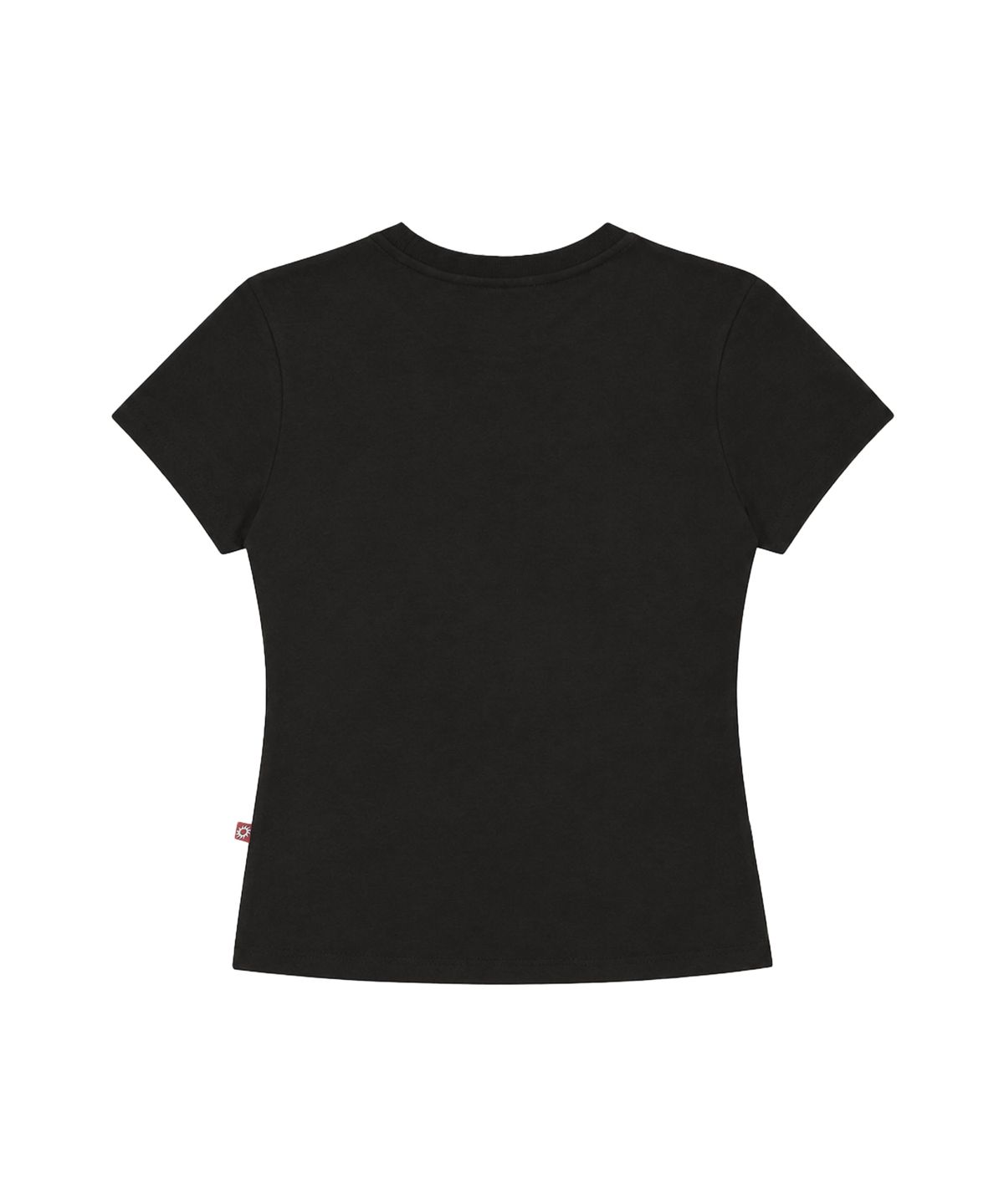 에스이에스티(S'EST) Eyelet Tab-Detail Slim Fit T-shirts Black