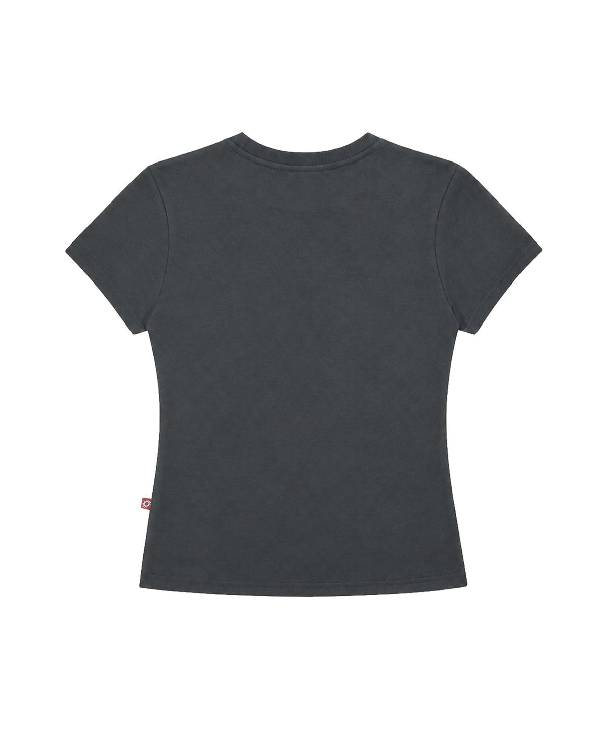 에스이에스티(S'EST) Eyelet Tab-Detail Slim Fit T-shirts Charcoal