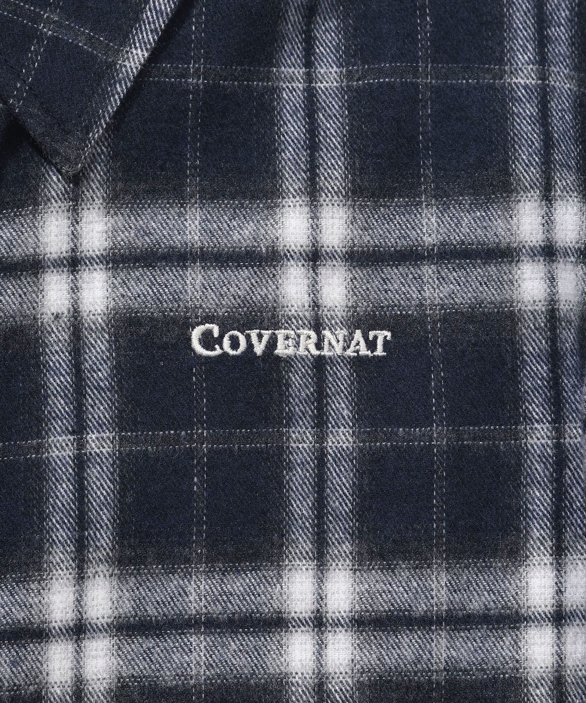 커버낫 키즈(COVERNAT KIDS) 워드마크 체크셔츠 네이비 CK2604SH50NA