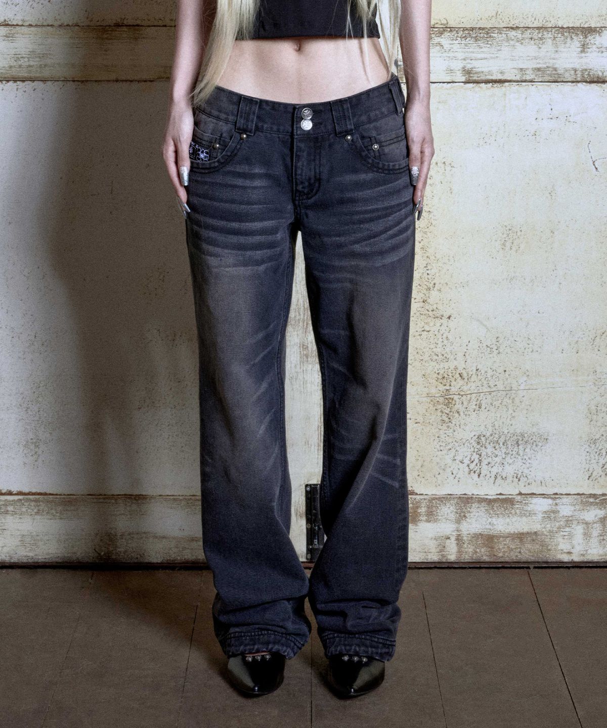 오퍼스 0012(OPUS 0012) Op.09 OG-CLASSIC LOWRISE DENIM PANTS BLACK