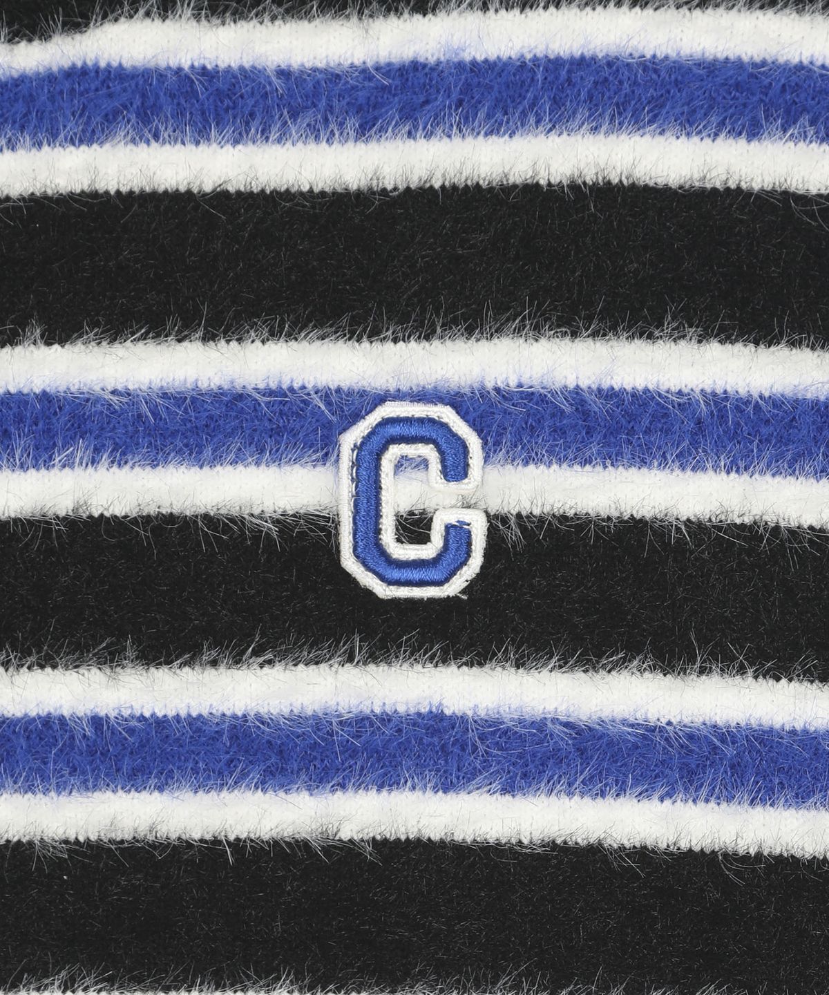 커버낫 키즈(COVERNAT KIDS) C로고 스트라이프 셔닐 스웨터 블랙 CK2604KT04BK