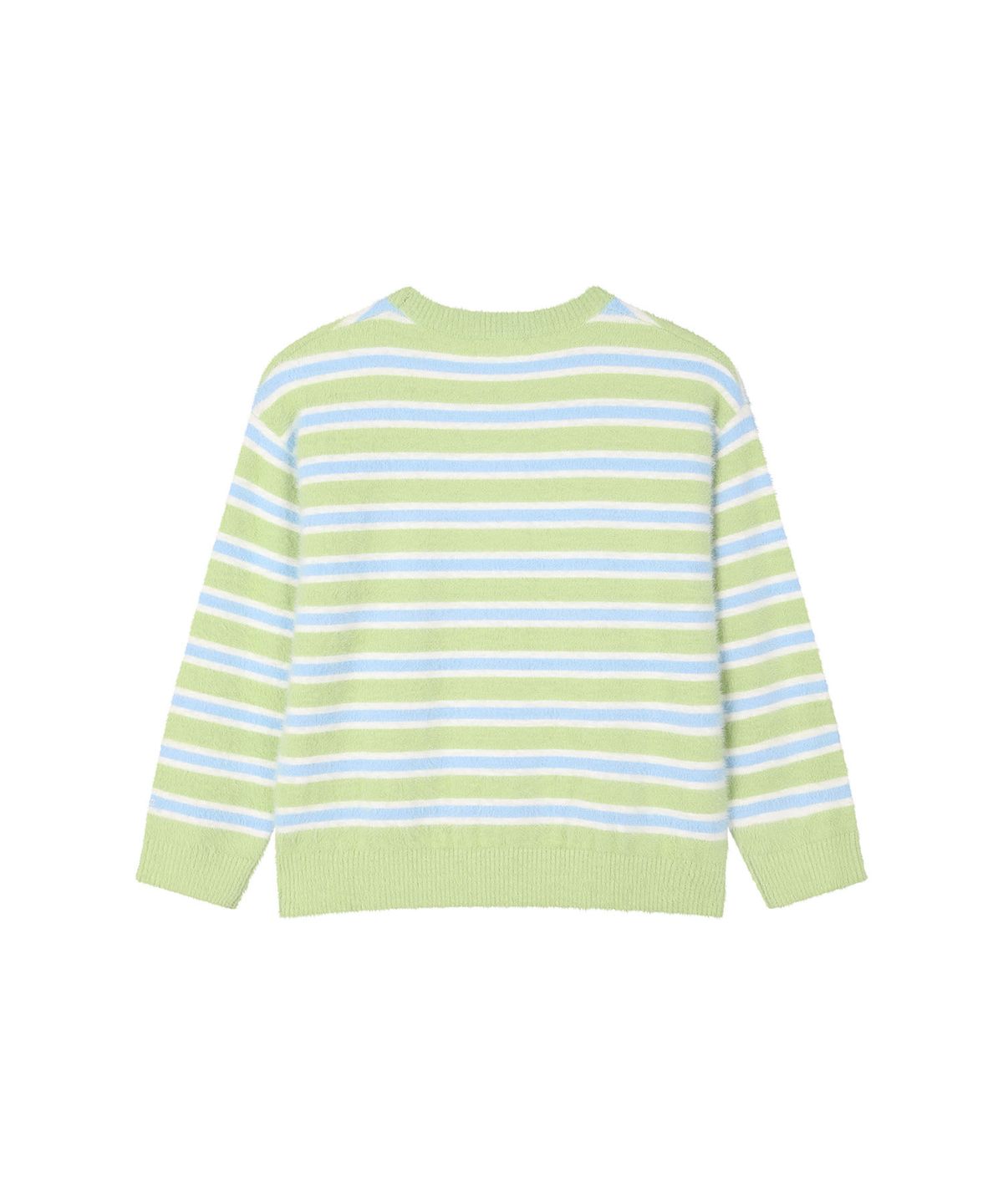 커버낫 키즈(COVERNAT KIDS) C로고 스트라이프 셔닐 스웨터 그린 CK2604KT04GN
