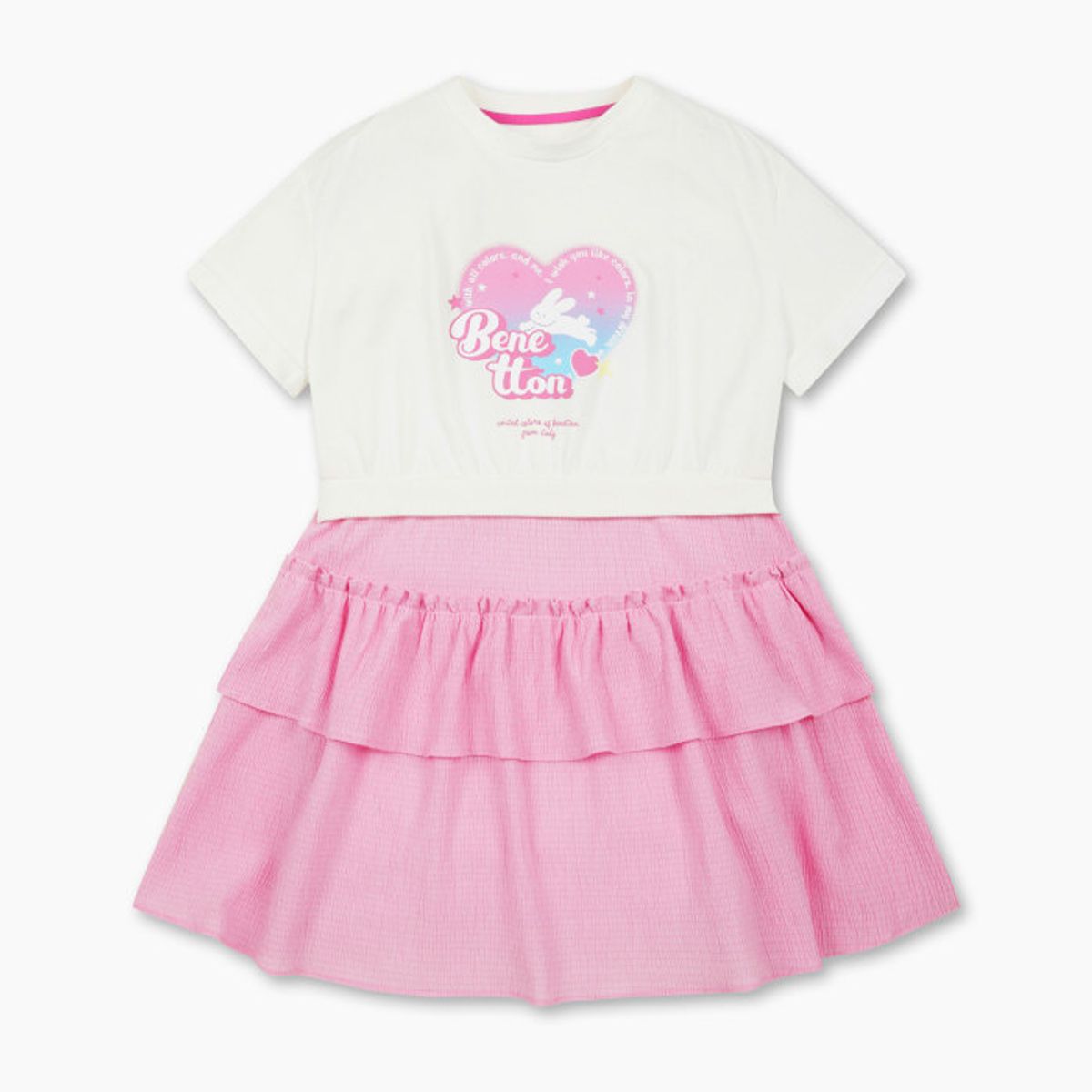 베네통키즈(BENETTONKIDS) [Online Exclusive] 하트 캉캉 원피스_QAOP14631IV
