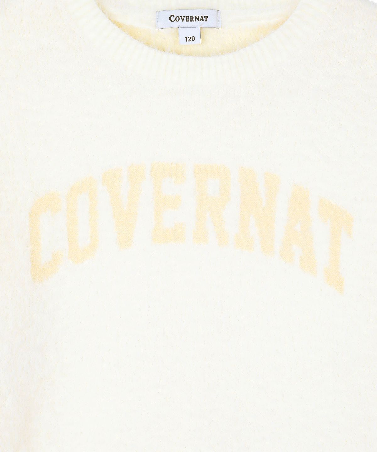 커버낫 키즈(COVERNAT KIDS) 아치로고 풀오버 셔닐 스웨터 크림 CK2604KT03CM