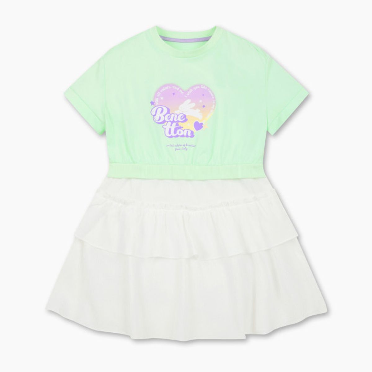 베네통키즈(BENETTONKIDS) [Online Exclusive] 하트 캉캉 원피스_QAOP14631YG