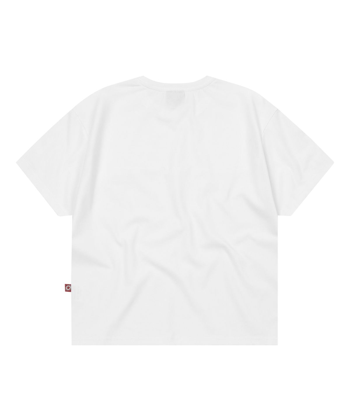 에스이에스티(S'EST) Eyelet Tab-Detail Crop T-shirts White