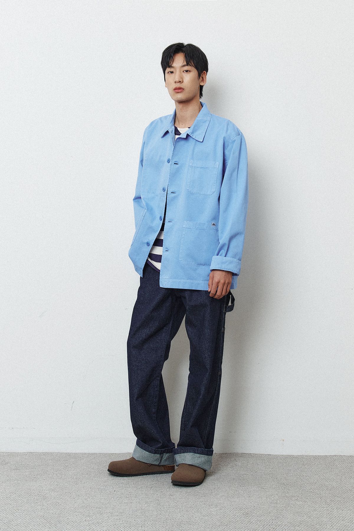 르몽생미셸(LE MONT ST MICHEL) (M)Gabardine Work Jacket_Light Blue
