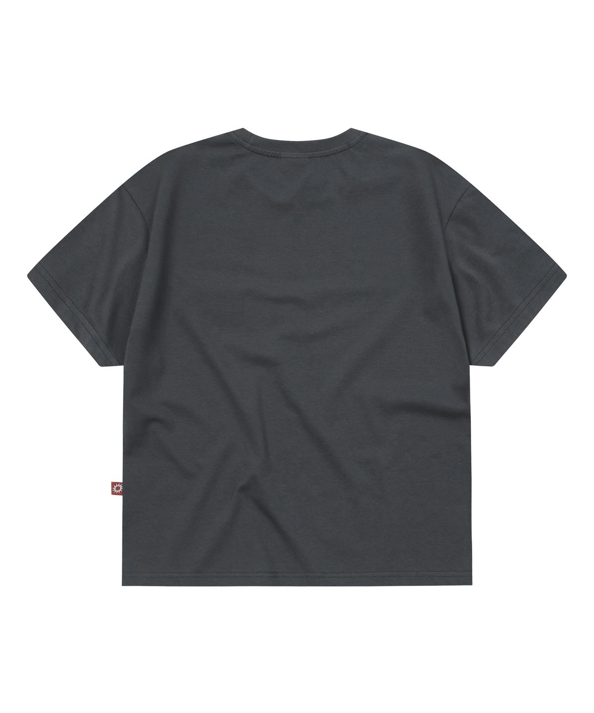 에스이에스티(S'EST) Eyelet Tab-Detail Crop T-shirts Charcoal