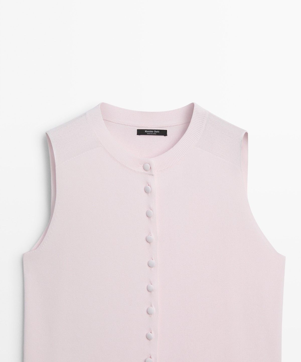마시모두띠(MASSIMO DUTTI) 라인드 버튼 파인 니트 베스트