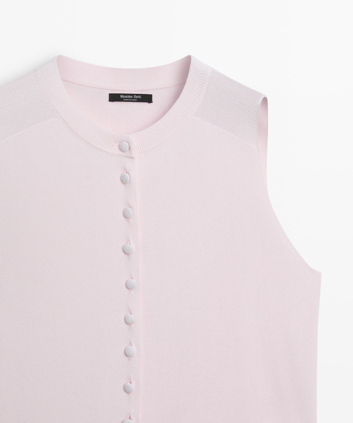 마시모두띠(MASSIMO DUTTI) 라인드 버튼 파인 니트 베스트