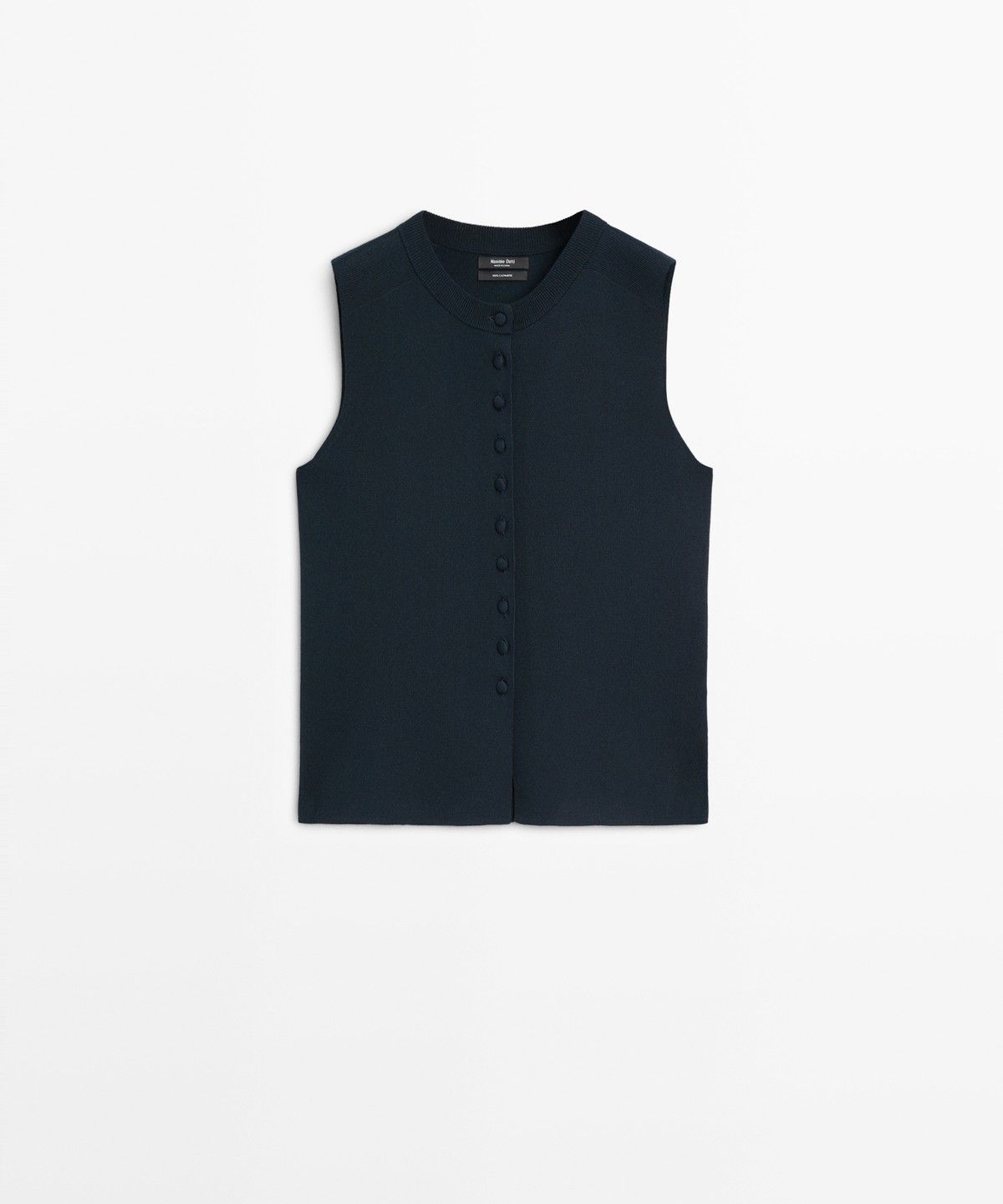 마시모두띠(MASSIMO DUTTI) 라인드 버튼 파인 니트 베스트
