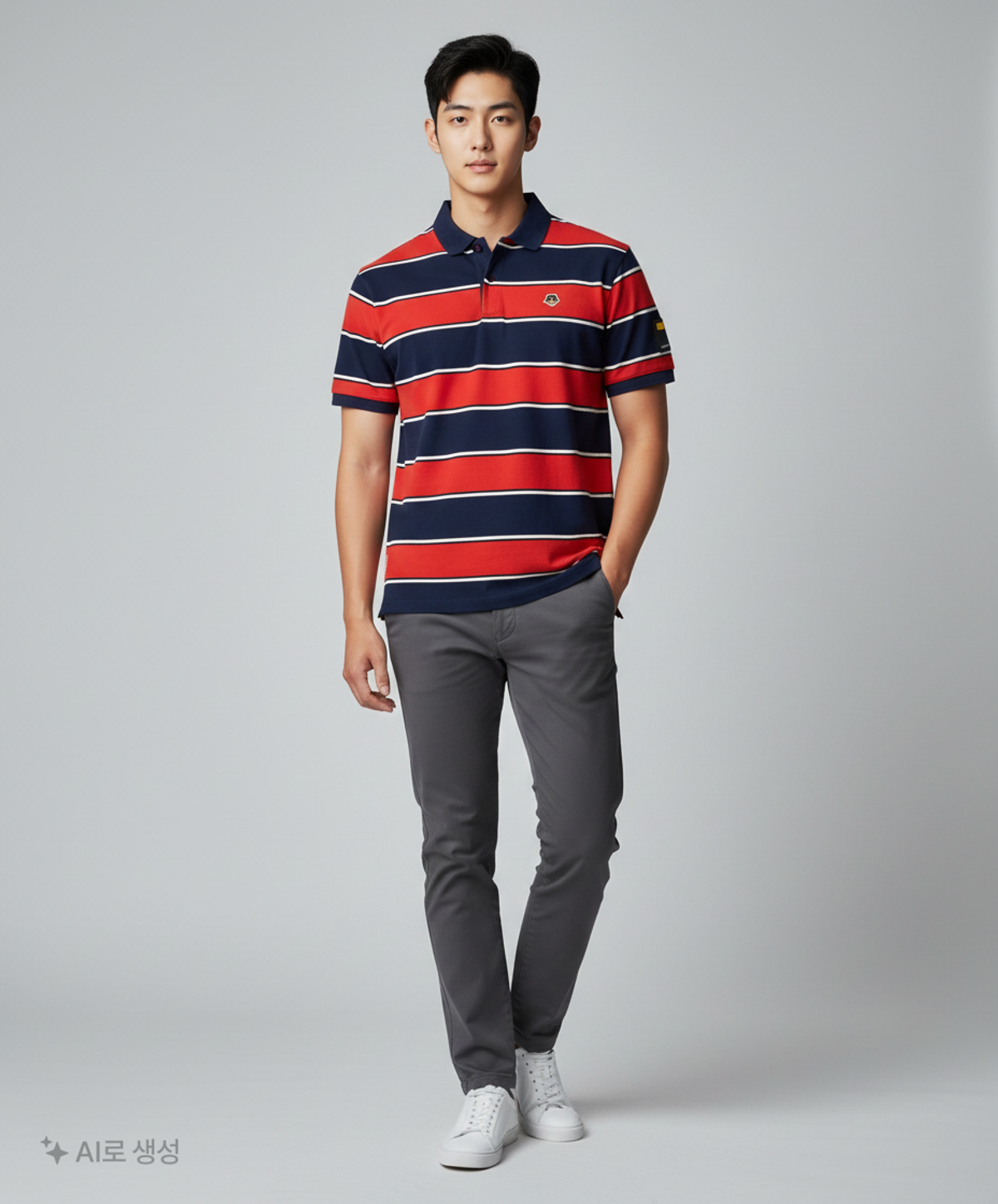 골든베어(GOLDEN BEAR) Wide Border Stripe Collar Neck T-shirt_G4TAM23241REX XL
