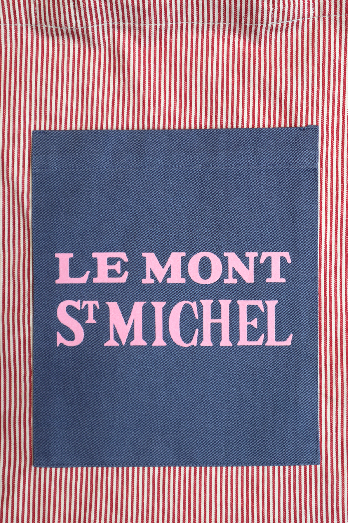 르몽생미셸(LE MONT ST MICHEL) Cotton Stripe Color Pocket Bag_Red