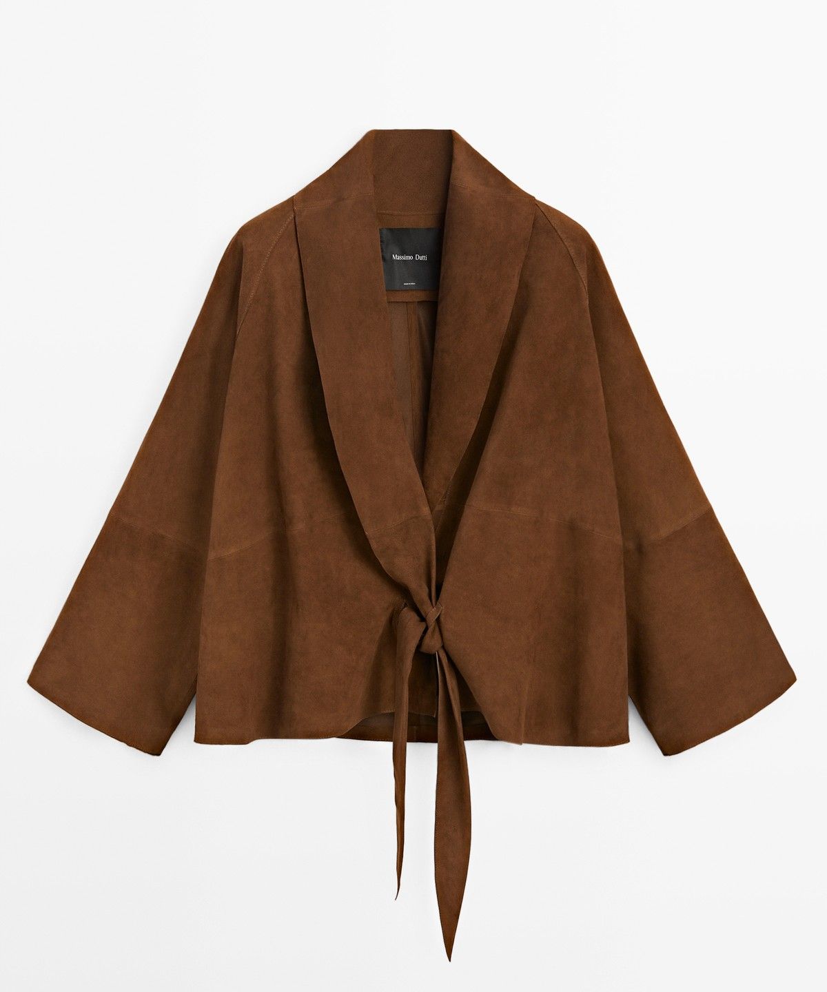 마시모두띠(MASSIMO DUTTI) 스웨이드 레더 매듭 기모노