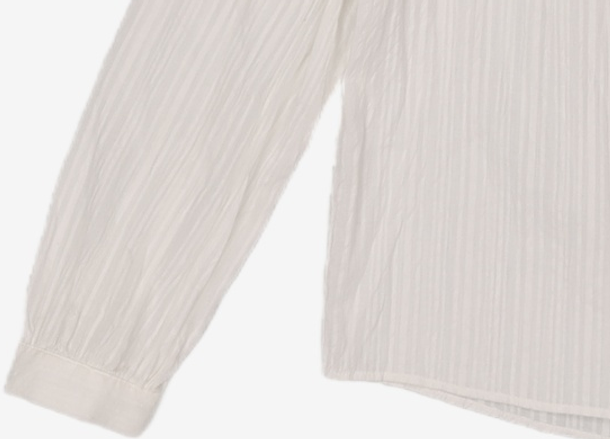 논로컬(NONLOCAL) Mini Frill Pintuck Blouse - White FREE