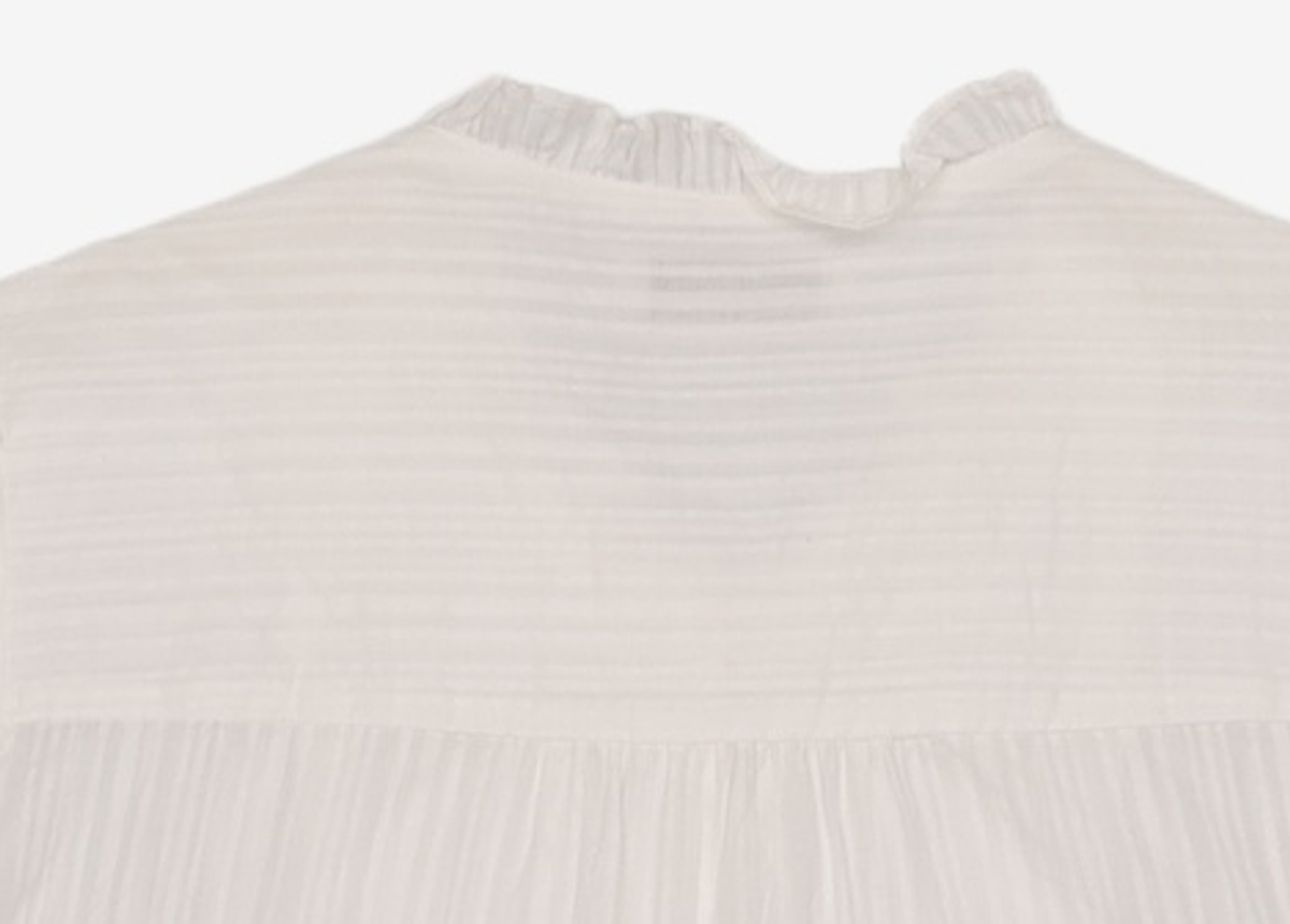 논로컬(NONLOCAL) Mini Frill Pintuck Blouse - White FREE