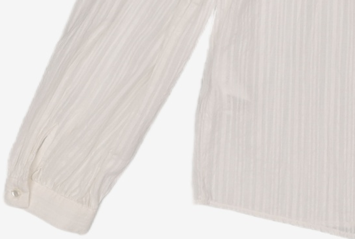 논로컬(NONLOCAL) Mini Frill Pintuck Blouse - White FREE