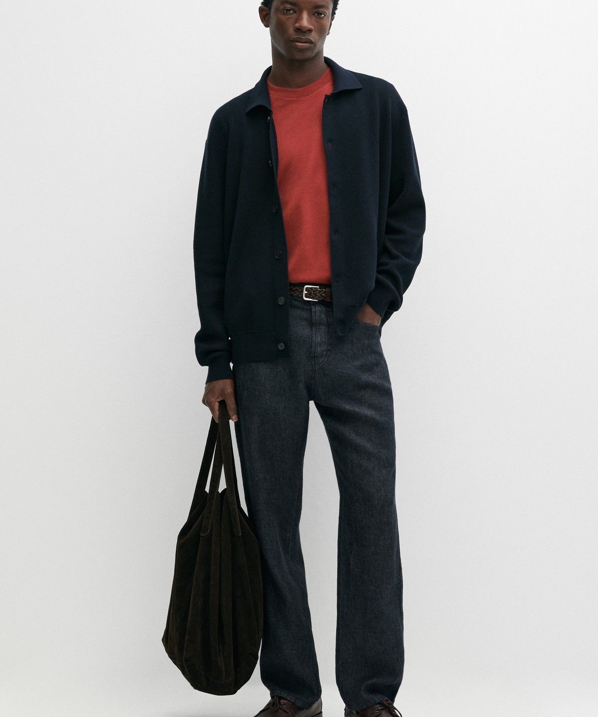 마시모두띠(MASSIMO DUTTI) 100% 코튼 폴로넥 니트 가디건
