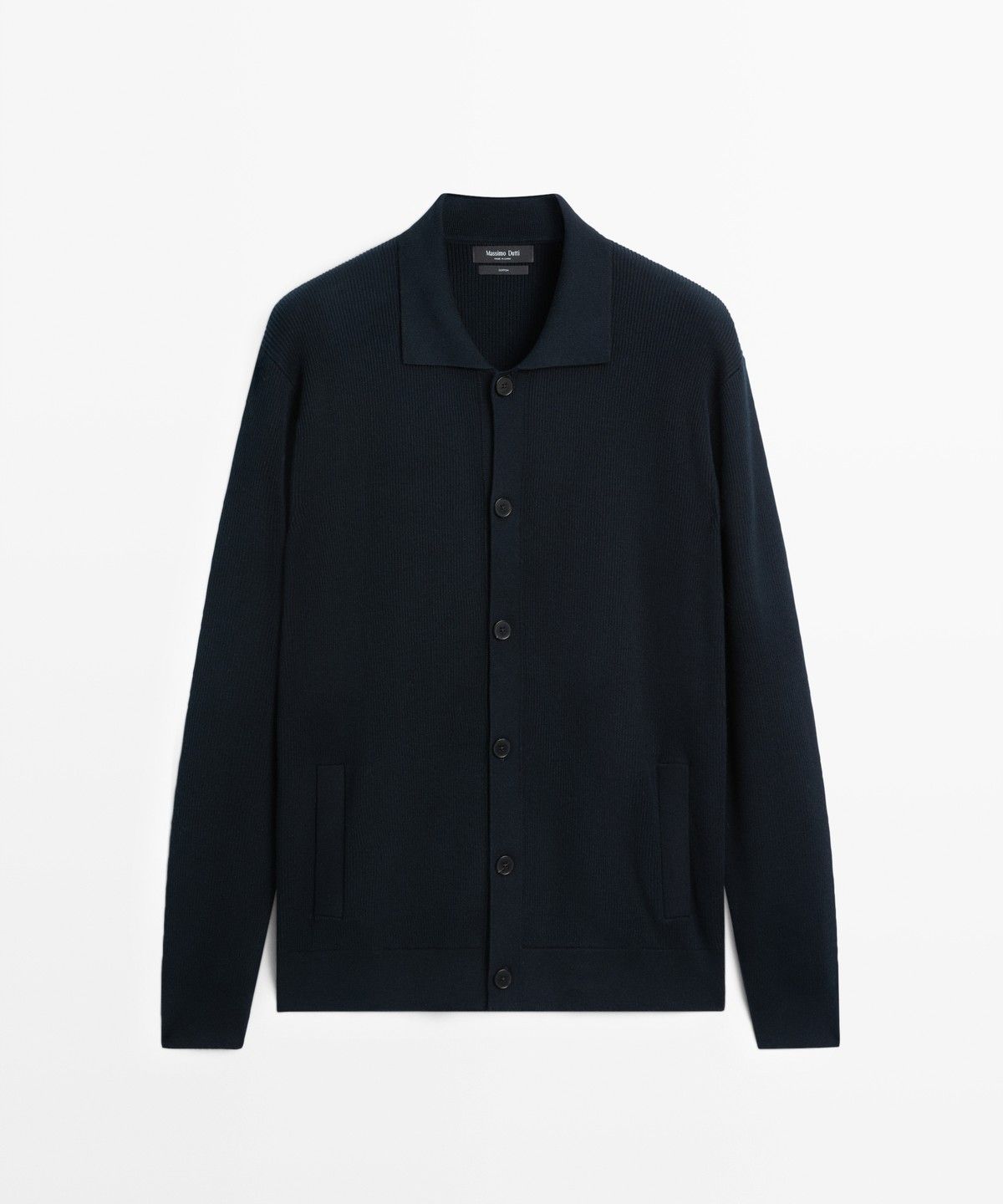 마시모두띠(MASSIMO DUTTI) 100% 코튼 폴로넥 니트 가디건