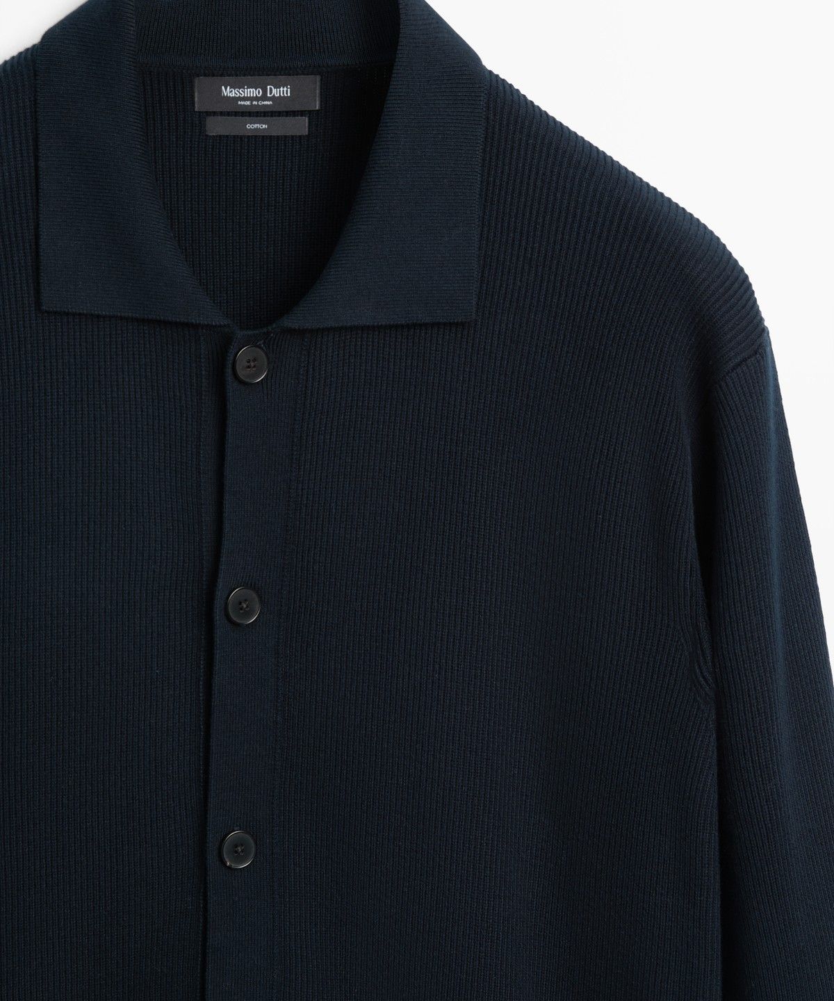 마시모두띠(MASSIMO DUTTI) 100% 코튼 폴로넥 니트 가디건