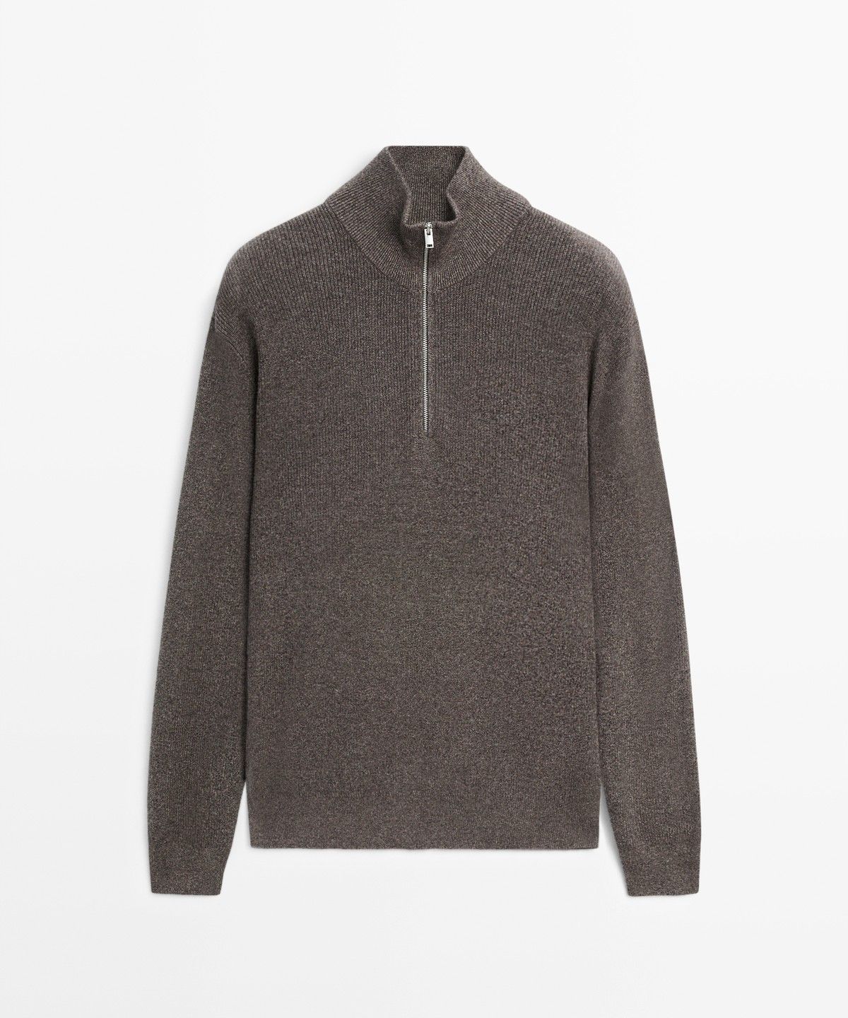 마시모두띠(MASSIMO DUTTI) 지퍼 디테일 모크넥 니트 스웨터