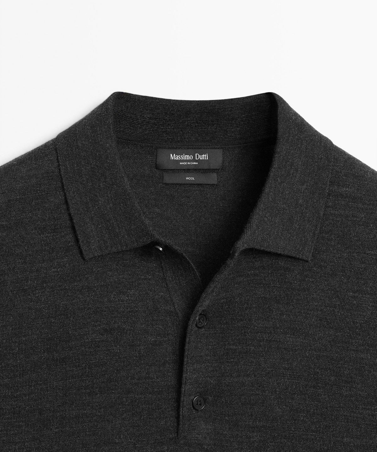 마시모두띠(MASSIMO DUTTI) 100% 메리노 울 니트 폴로 스웨터
