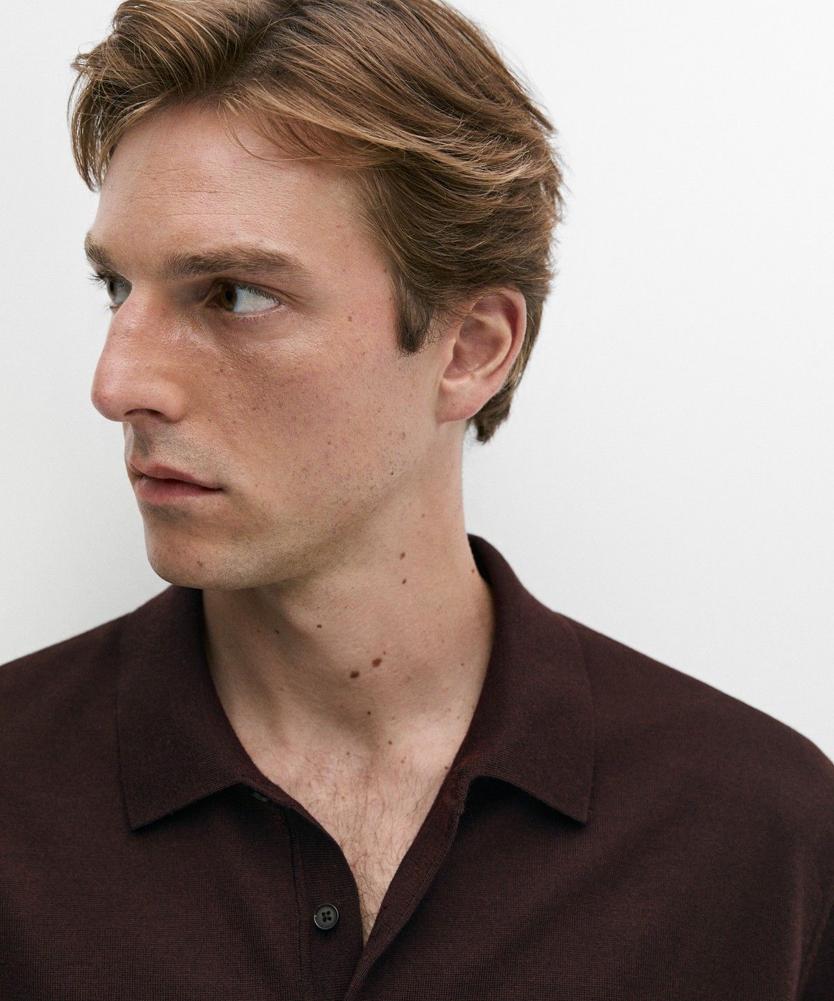 마시모두띠(MASSIMO DUTTI) 100% 메리노 울 니트 폴로 스웨터