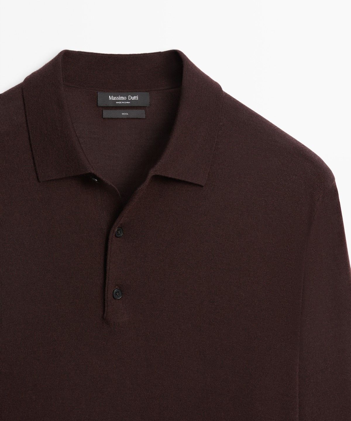 마시모두띠(MASSIMO DUTTI) 100% 메리노 울 니트 폴로 스웨터