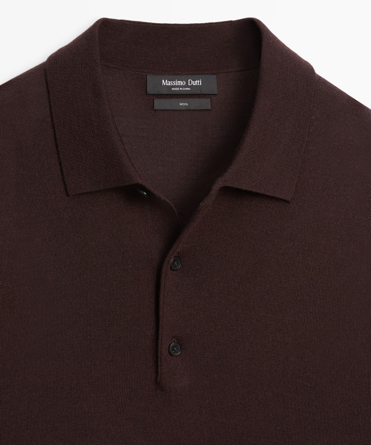 마시모두띠(MASSIMO DUTTI) 100% 메리노 울 니트 폴로 스웨터