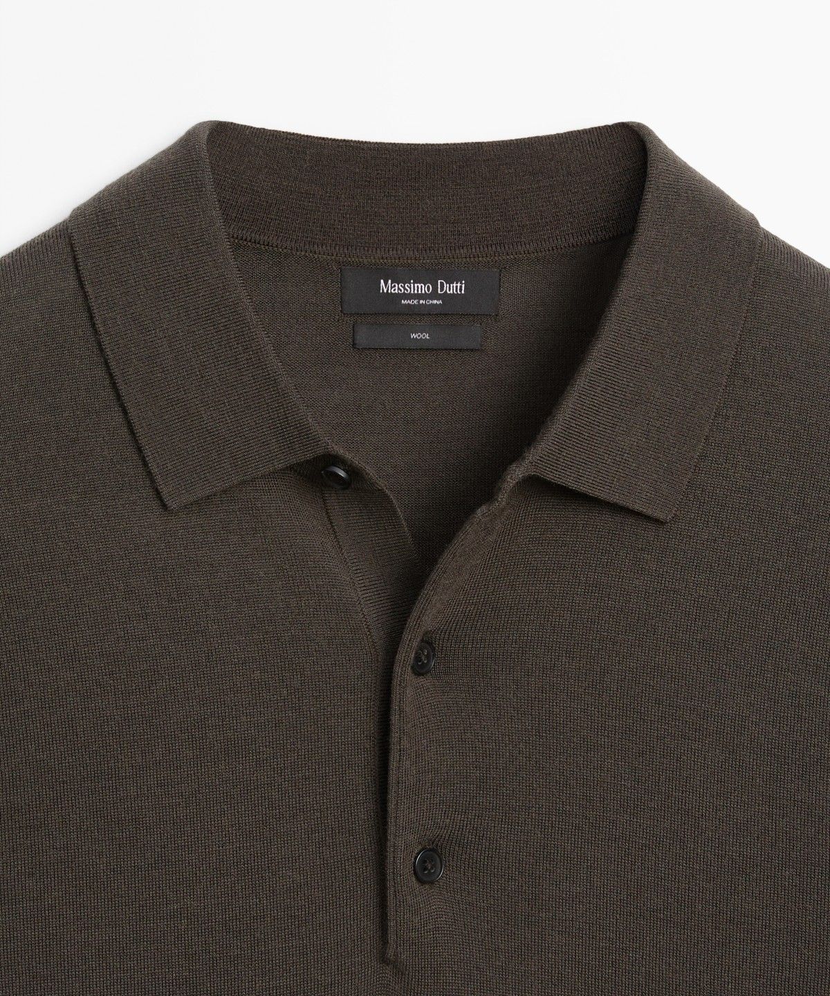 마시모두띠(MASSIMO DUTTI) 100% 메리노 울 니트 폴로 스웨터