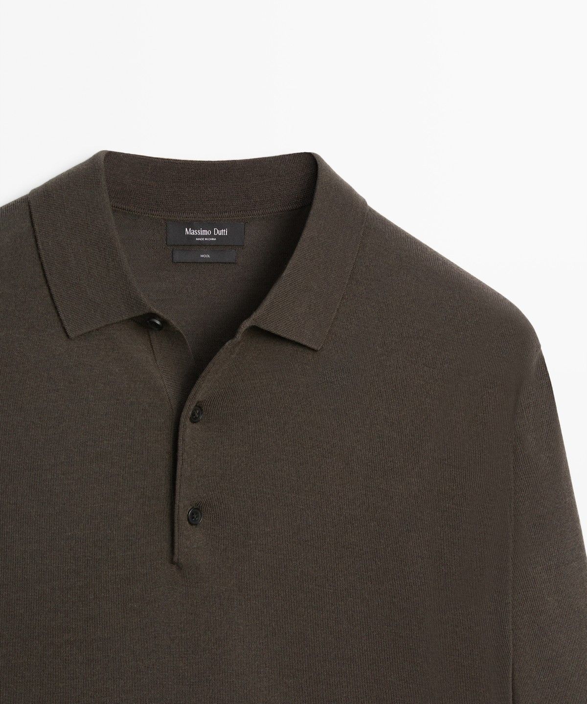 마시모두띠(MASSIMO DUTTI) 100% 메리노 울 니트 폴로 스웨터
