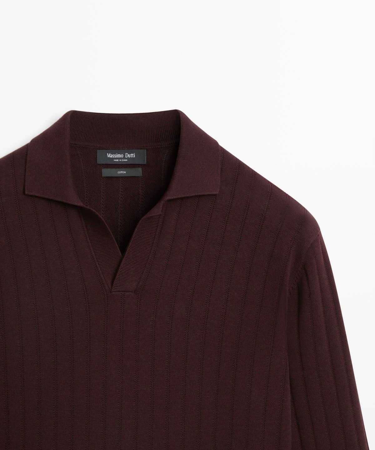 마시모두띠(MASSIMO DUTTI) 100% 코튼 니트 폴로 스웨터