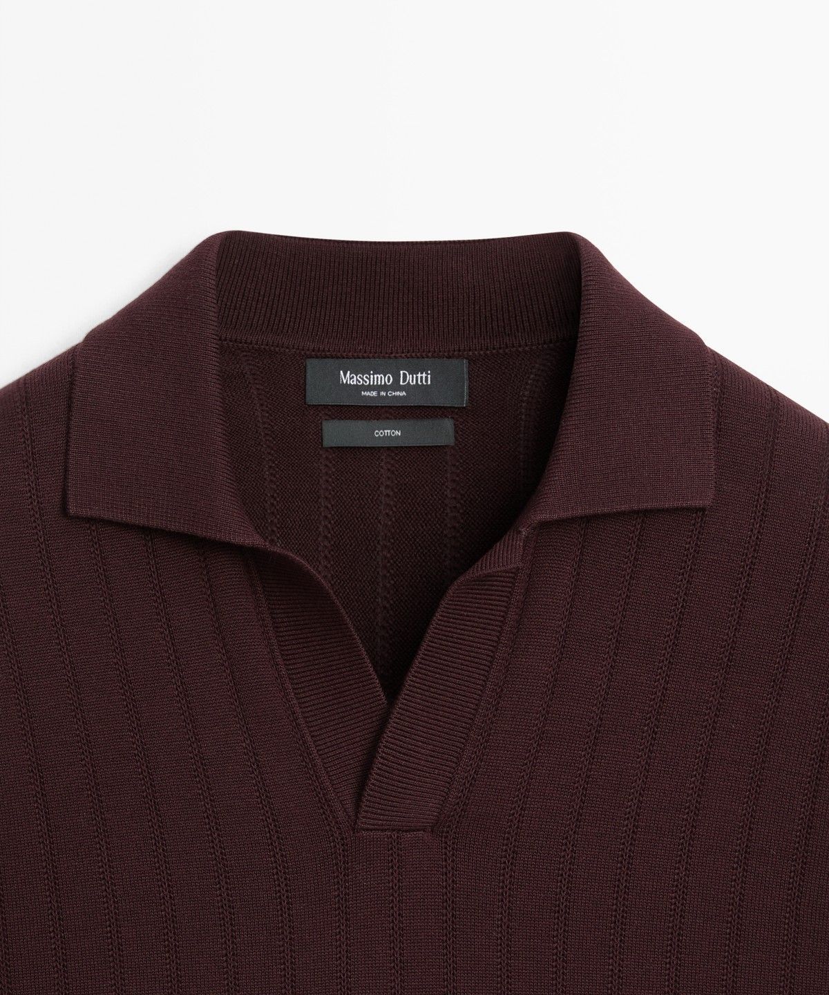 마시모두띠(MASSIMO DUTTI) 100% 코튼 니트 폴로 스웨터